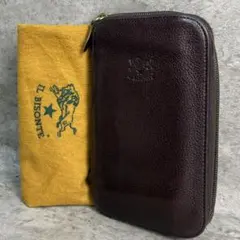 ✨良品✨ イルビゾンテ 長財布 ラウンドジッパー 本革 ダークブラウン 焦茶色のサムネイル