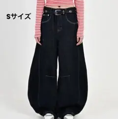 地底人オンライン ステッチバルーンインディゴデニム Sサイズ 新品未使用