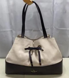 Kate Spade　ベージュ×黒　レザー　ハンドバッグのサムネイル