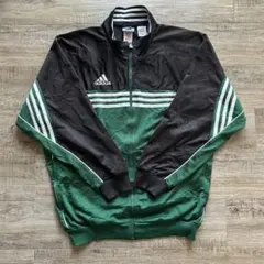 adidas 90s トラックジャケット XL グリーン　ブラック バックロゴ