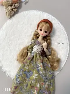 22cmドール服 ビスチェドッキングワンピース♡ターバン♡2点セット