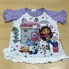 半袖Tシャツ　裾フリル ギャビーのドールハウス　120㎝ パープル