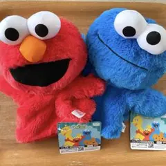 セサミストリート ぬいぐるみパペット エルモ クッキーモンスター