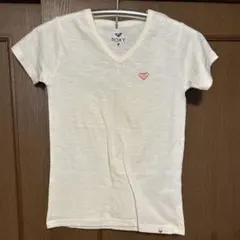 ROXY ワンポイント刺繍 Vネック 半袖Tシャツ ホワイト Mのサムネイル