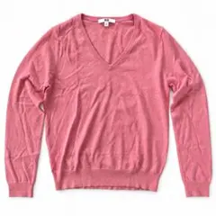 UNIQLO コットンカシミヤ Vネックニット M ピンク