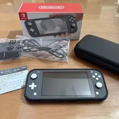 【超美品】Switchライト　グレー本体 充電器、メモリーカード、外箱付き