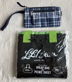 L.L. Beanラップバッグ&ピクニックシート +チェック柄ポーチ　2点セット