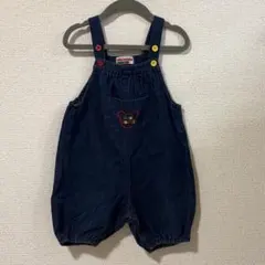 ミキハウス レトロ デニムロンパース カバーオール ショートオール 708090