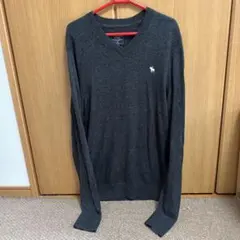 Abercrombie & Fitch Vネックニット ダークグレー Mのサムネイル