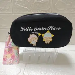美品　リトルツインスターズ　 黒ポーチ　キキララ