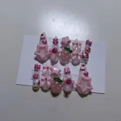 ネイルチップ サブカル 地雷 量産型 Y2K ギャル 平成女児 ピンク いちご