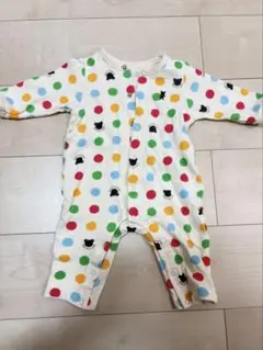 《最終値下げセール》ミキハウス　水玉模様ロンパース（50〜60cm）