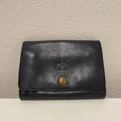 ILBISONTE ネイビー レザー 二つ折り財布