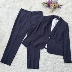 美品＊H&M　パンツスーツ　セットアップ　テーラードジャケット　ドット柄　濃紺