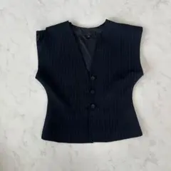 値下げ　ZARA ストライプ ベスト ジレ ブラック M