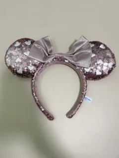 ディズニー　ミニー　カチューシャ　スパンコール　　ハート　ピンク