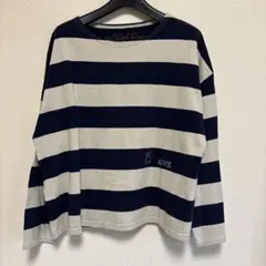 キューブシュガー 長袖カットソー ボーダー しましま 刺繍