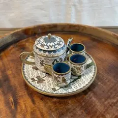 ✴︎ヴィンテージ✴︎七宝焼✴︎ミニチュアのティーセット✴︎