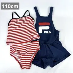 【新品】水着 FILA キッズ 110cm 女の子 サロペット フィラ ネイビー