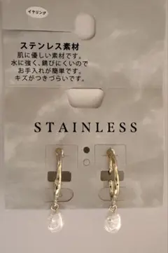 Availステンレスサークルパールイヤリング＊アベイル揺れるイヤリングのサムネイル