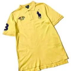 ポロバイラルフローレン　半袖　ポロシャツ　ビッグポニー刺繍　鹿の子素材　Y2K