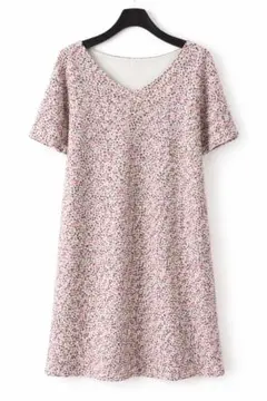 NATURAL BEAUTY BASIC ツイードワンピース 花柄 きれいめ