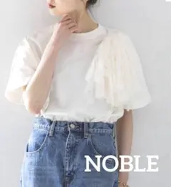 NOBLE ノーブル　コサージュ　Tシャツ　カットソー　ホワイト　2024SSのサムネイル