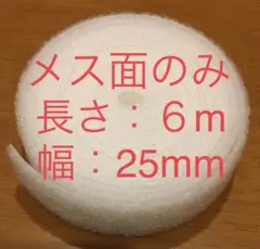 マジックテープ メス面のみ 長さ6m × 幅25mm №25-17