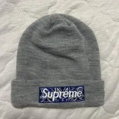 Supreme New Era ビーニー ニット帽 グレー