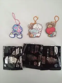 BT21　ラバーマスコット　キーホルダー　3個セット　グミ