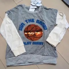 リバーシブルスパンコール　ロンT　薄長袖　110