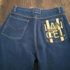 【美品】LANCEL ランセル デニムパンツ ダークブルー 濃紺 ロゴ刺繍日本製のサムネイル