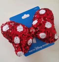 【新品】東京ディズニーリゾート ミニーの日 ヘアゴム スパンコール 赤