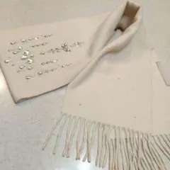 フラトリエ foulatelier カシミヤ マフラー クリームホワイト