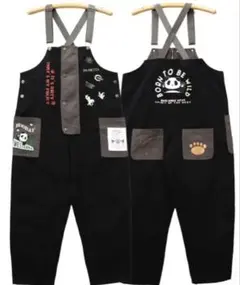 パンディエスタ　オーバーオール　サロペット　ブラック　大きいサイズのサムネイル