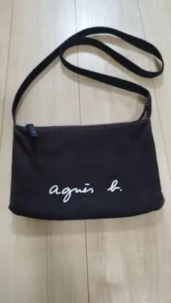 agnes b. サコッシュ ブラック ロゴ入り