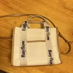 BAYFLOW‪☆スクエアロゴトート‪☆ベージュ