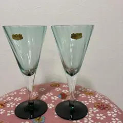 Noritalke Crystal グリーン ワイングラス 2個セット