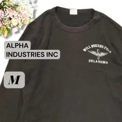 アルファ インダストリーズ　シャツ　長袖　ワンポイント　希少　M