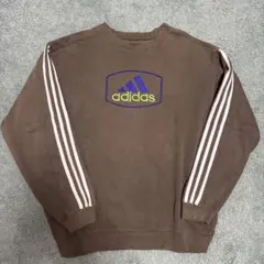 希少adidas 90s ブラウン トレーナー XL 古着　少々フェード茶色