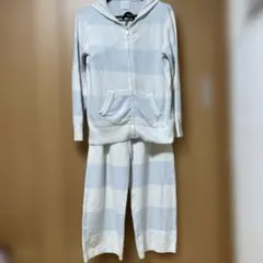 GELATO PIQUE ストライプ柄 フード付き上下セット