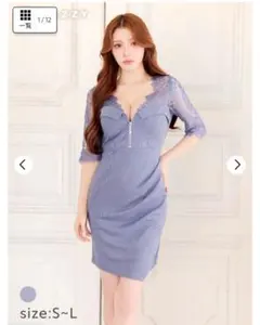 dazzystore　フロントシップドレス レーススリーブ Sサイズ