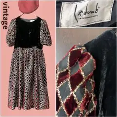 ベルベット ひざ丈ワンピース