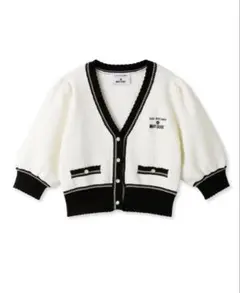 【LILY BROWN×MARY QUANT】バイカラーパフニットカーディガン