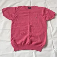 Ralph Lauren 半袖 ニット ピンク 160 M ラルフローレン ポ