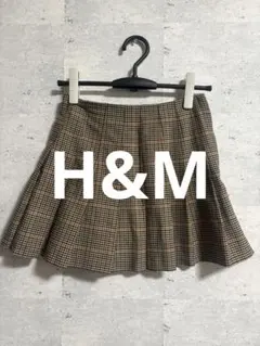 【H&M】エイチアンドエム　チェック柄　プリーツスカート XS