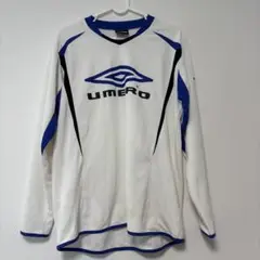 UMERO 長袖スポーツシャツ ホワイト/ブルー