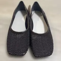 新品未使用★しまむら yumi メッシュパンプス 濃茶 スクエア