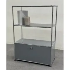 USMハラー モジュラーファニチャー 1列2段 キャビネット シェルフ 黒系