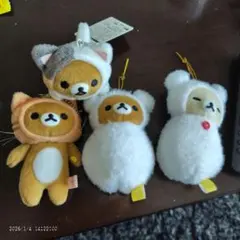 プライズ リラックマ コリラ だらだらのんびりネコマスコットキーチェーン等4個